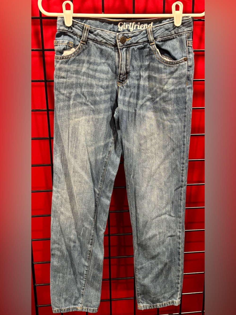 Straight-Leg kids Light Blue Washed Jeans(Sz12)